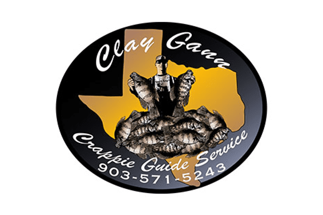 A black and yellow logo for clay garza